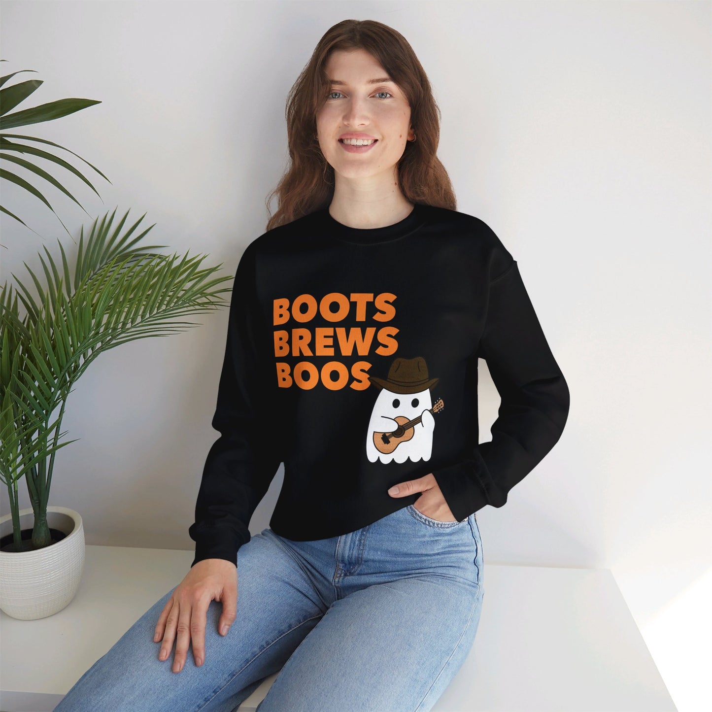 Boots Brews Boos Crewneck Sweatshirt