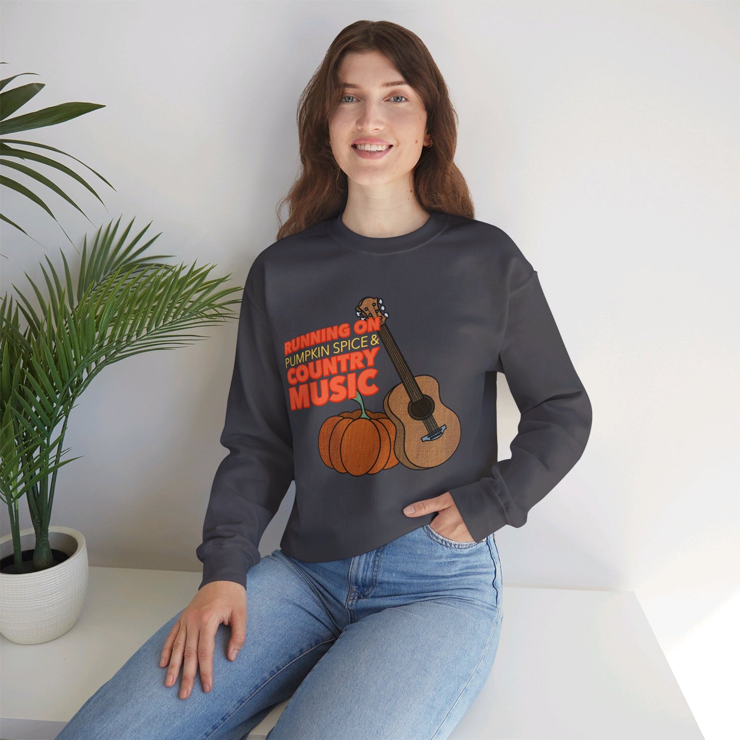 Running on Pumpkin Spice Crewneck Sweatshirt