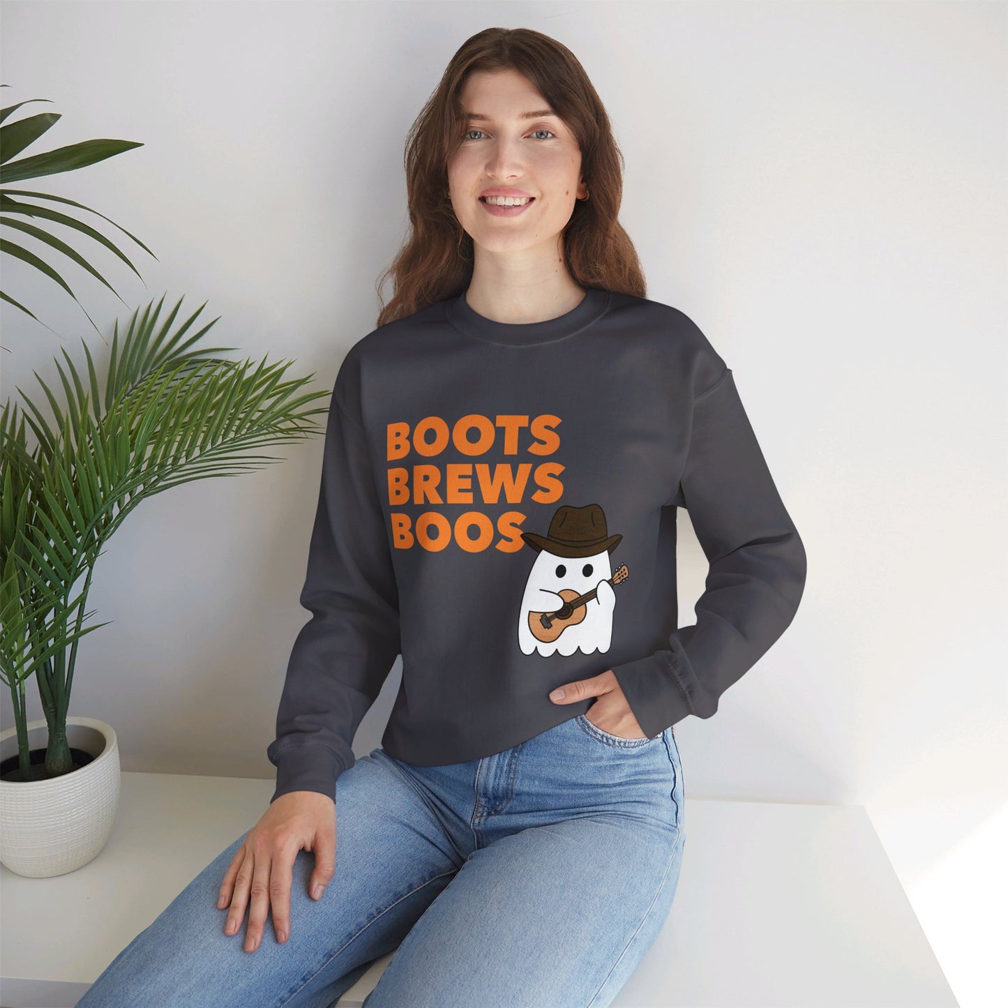 Boots Brews Boos Crewneck Sweatshirt